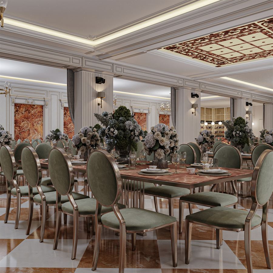 Sala de evenimente — proiect de design interior, Spatiu comercial · Evenimente