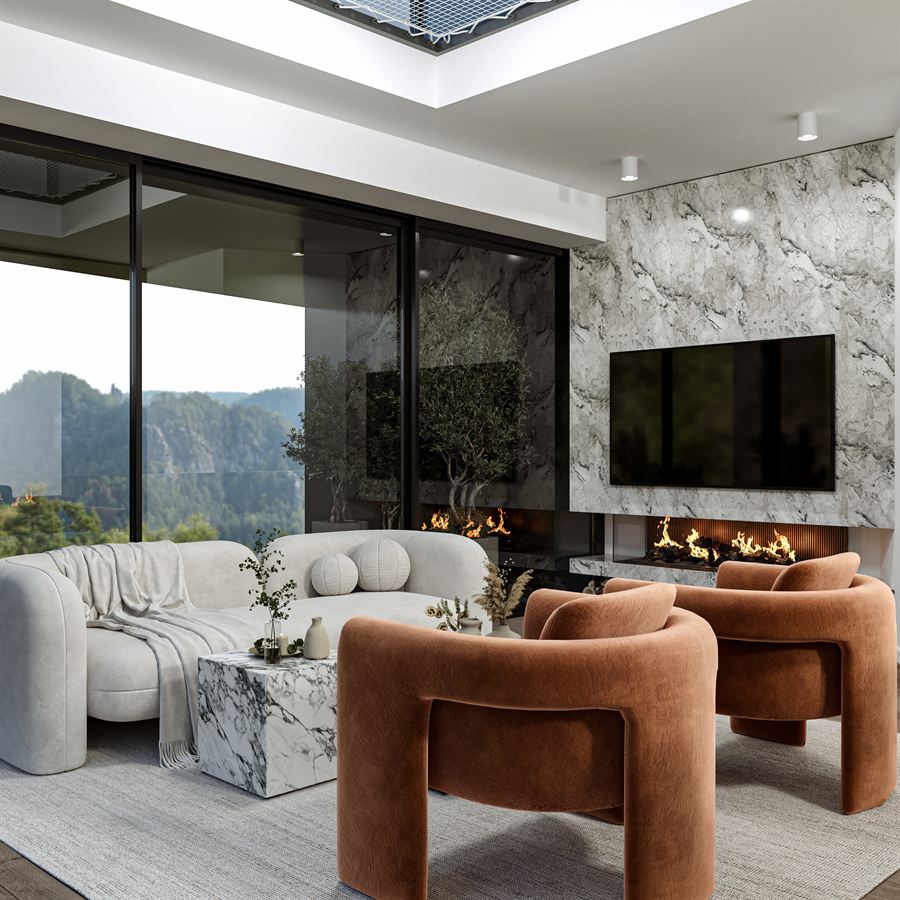 Vila Panorama — proiect de design interior, Vila · Priveliste panoramica